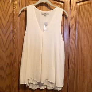 NWT LOFT CREAM FLOWY TOP SZ L